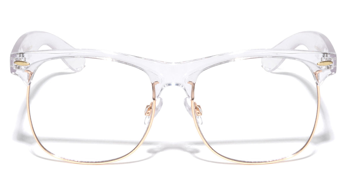 Clear Frame Square Browline Glasses