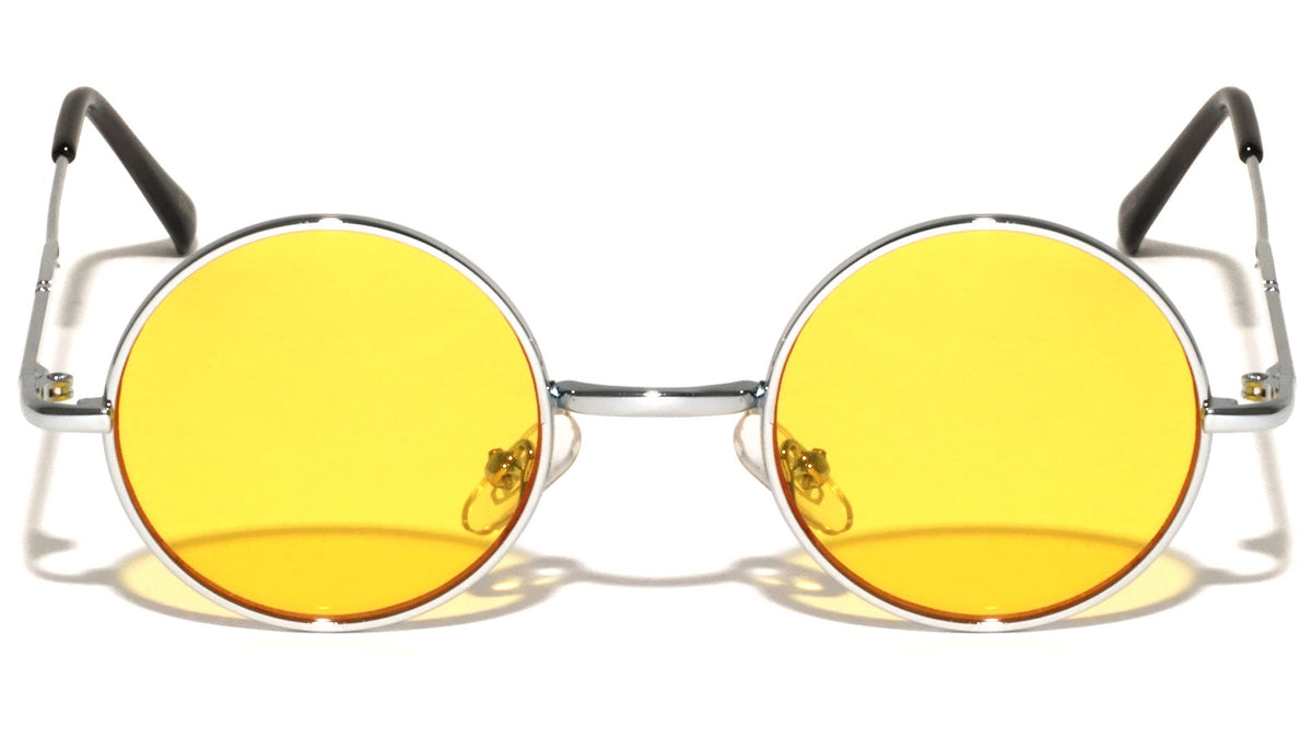 Round Metal Sunglasses W/ Color Lens