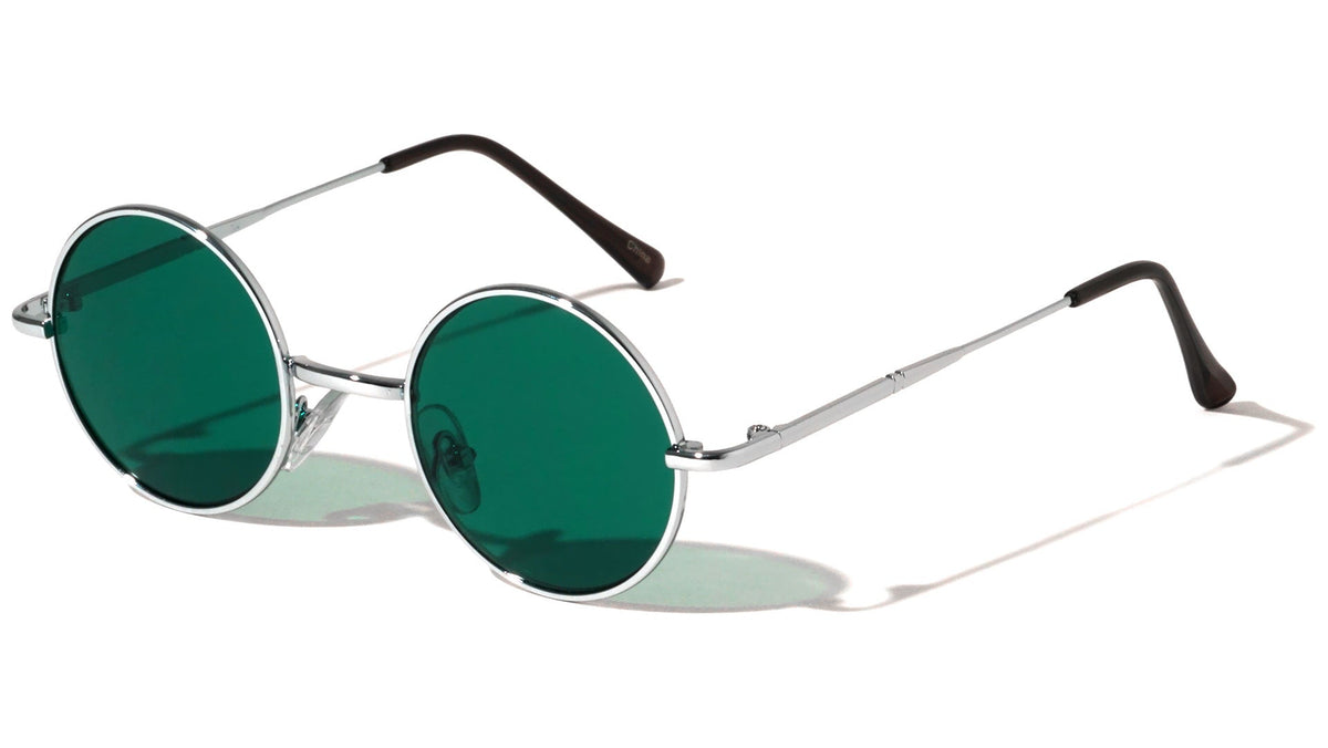 Round Metal Sunglasses W/ Color Lens