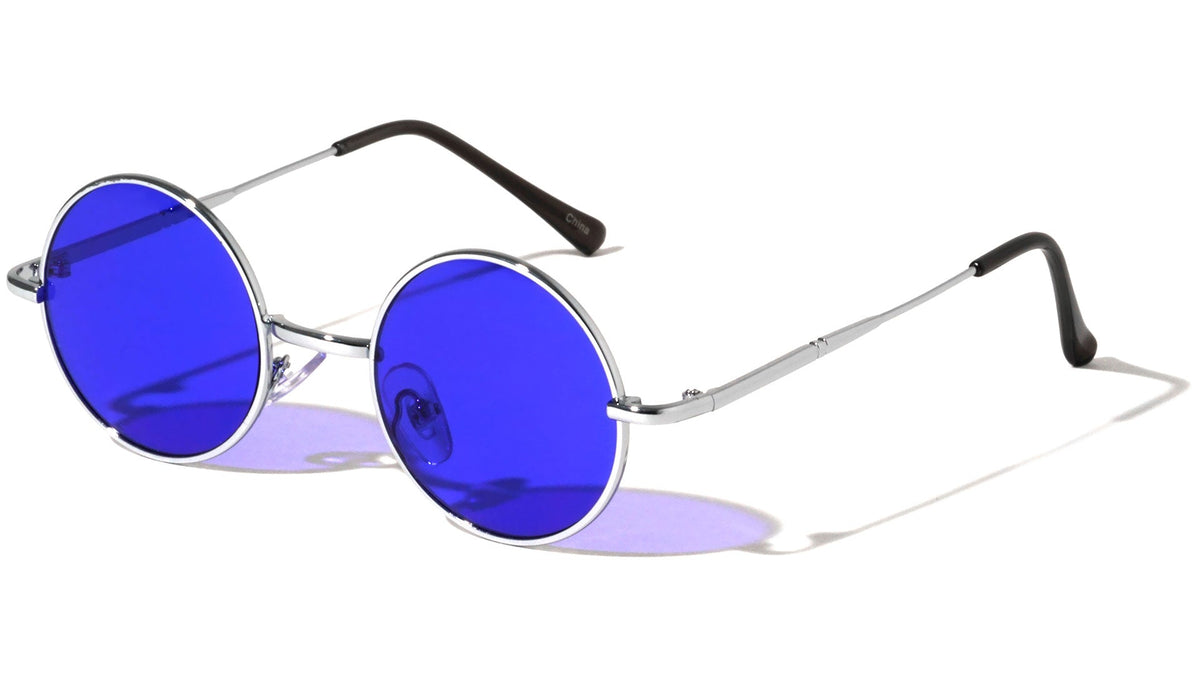 Round Metal Sunglasses W/ Color Lens