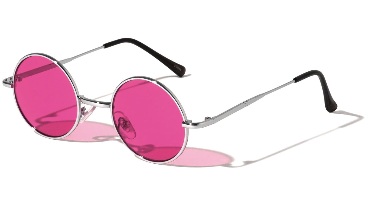 Round Metal Sunglasses W/ Color Lens