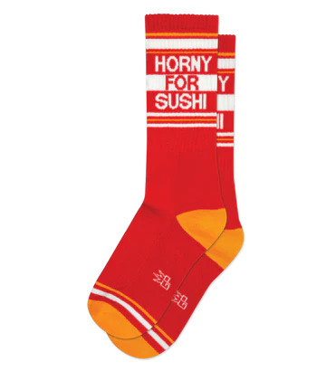 Horny For Sushi gym socks by Gumball Poodle