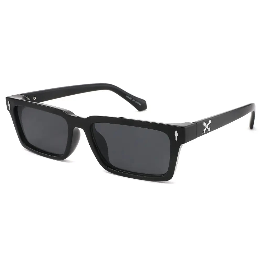 Chunky Rectangle Sunglasses W/ Metal Rivets