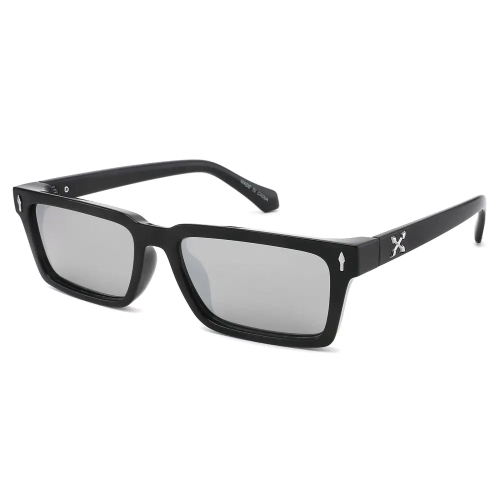 Chunky Rectangle Sunglasses W/ Metal Rivets