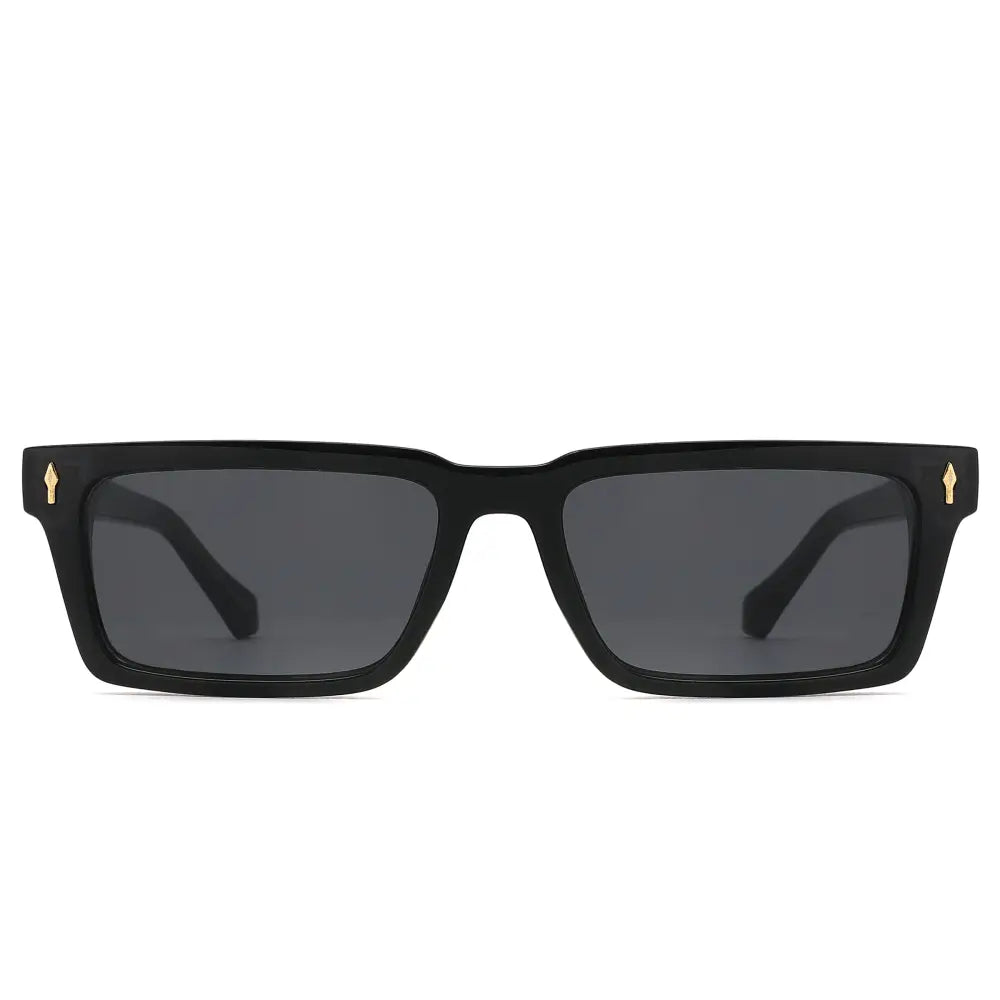 Chunky Rectangle Sunglasses W/ Metal Rivets