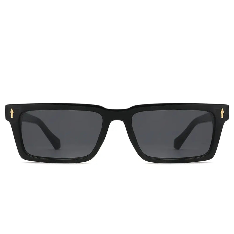 Chunky Rectangle Sunglasses W/ Metal Rivets – second view