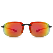 Rimless Sport Wrap Sunglasses W/ Mirror Lens – image 2