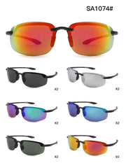 Rimless Sport Wrap Sunglasses W/ Mirror Lens – image 8