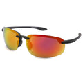 Rimless Sport Wrap Sunglasses W/ Mirror Lens