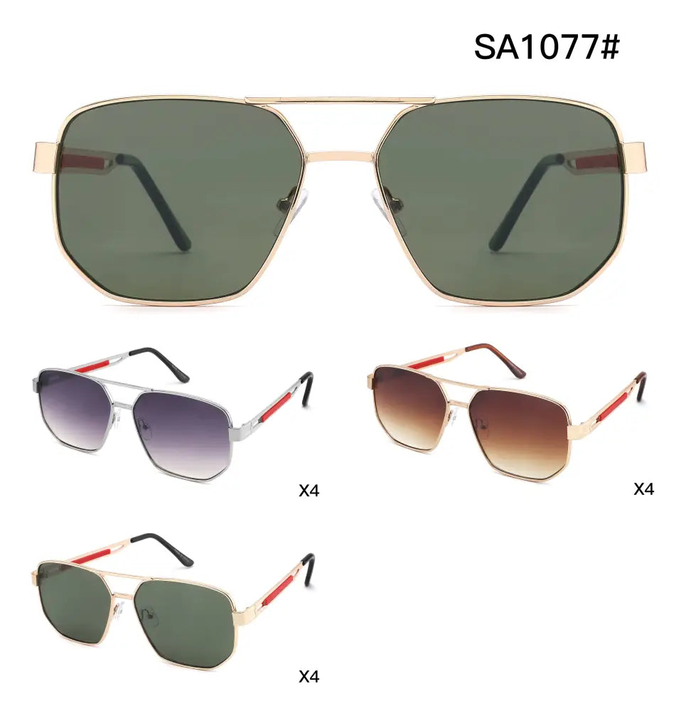 Hexagon Double Bridge Aviators