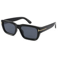 Thick Rectangle Sunglasses W/ Gold T Hinge