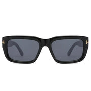 Thick Rectangle Sunglasses W/ Gold T Hinge – image 2