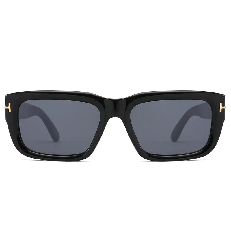 Thick Rectangle Sunglasses W/ Gold T Hinge – second view