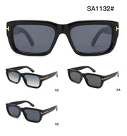 Thick Rectangle Sunglasses W/ Gold T Hinge – image 5