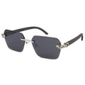 Rimless Diamond Cut Sunglasses W/ Panther Hinge