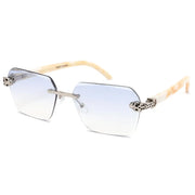 Rimless Diamond Cut Sunglasses W/ Panther Hinge – image 6