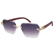 Rimless Diamond Cut Sunglasses W/ Panther Hinge – image 4