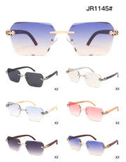Rimless Diamond Cut Sunglasses W/ Panther Hinge – image 8