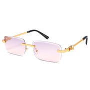 Rimless Rectangle Sunglasses W/ Metal Link Hinge – image 5