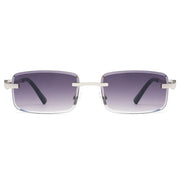 Rimless Rectangle Sunglasses W/ Metal Link Hinge – image 2