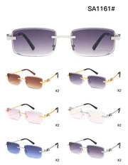 Rimless Rectangle Sunglasses W/ Metal Link Hinge – image 8