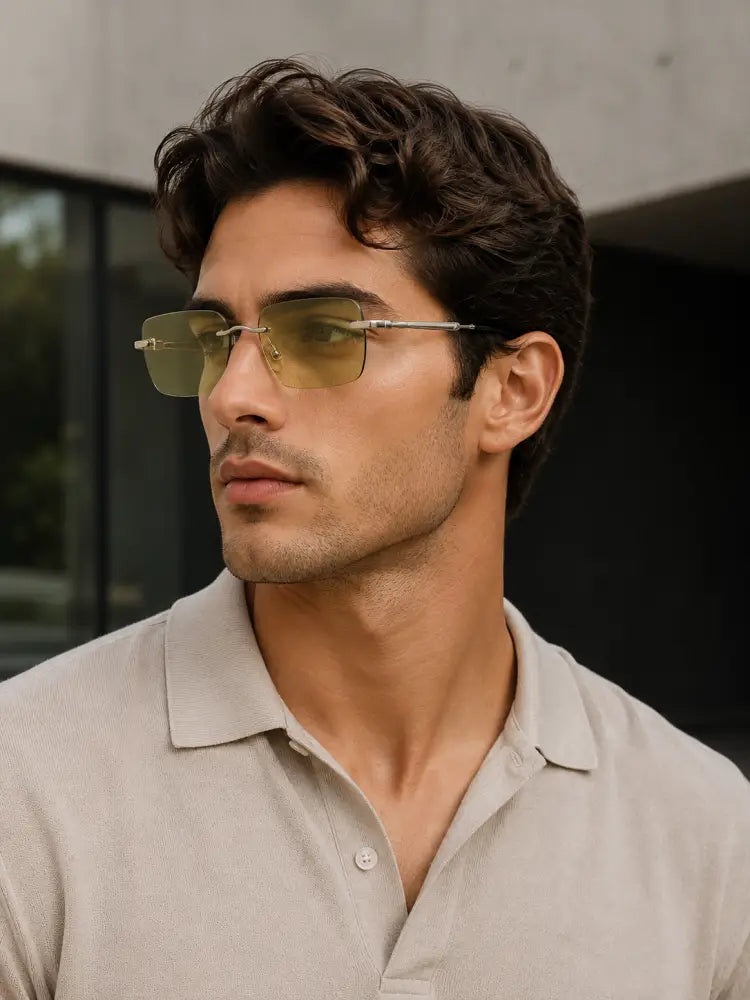 Rimless Thin Rectangle Sunglasses – second view
