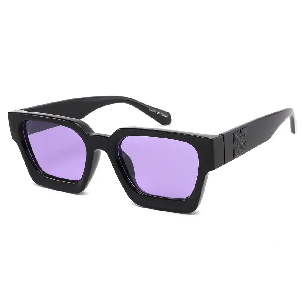 Chunky Square Sunglasses W/ Color Lens