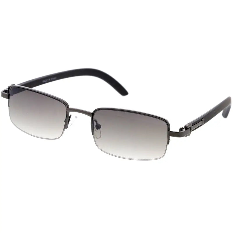 Half-Rim Executive Rectangle Sunglasses