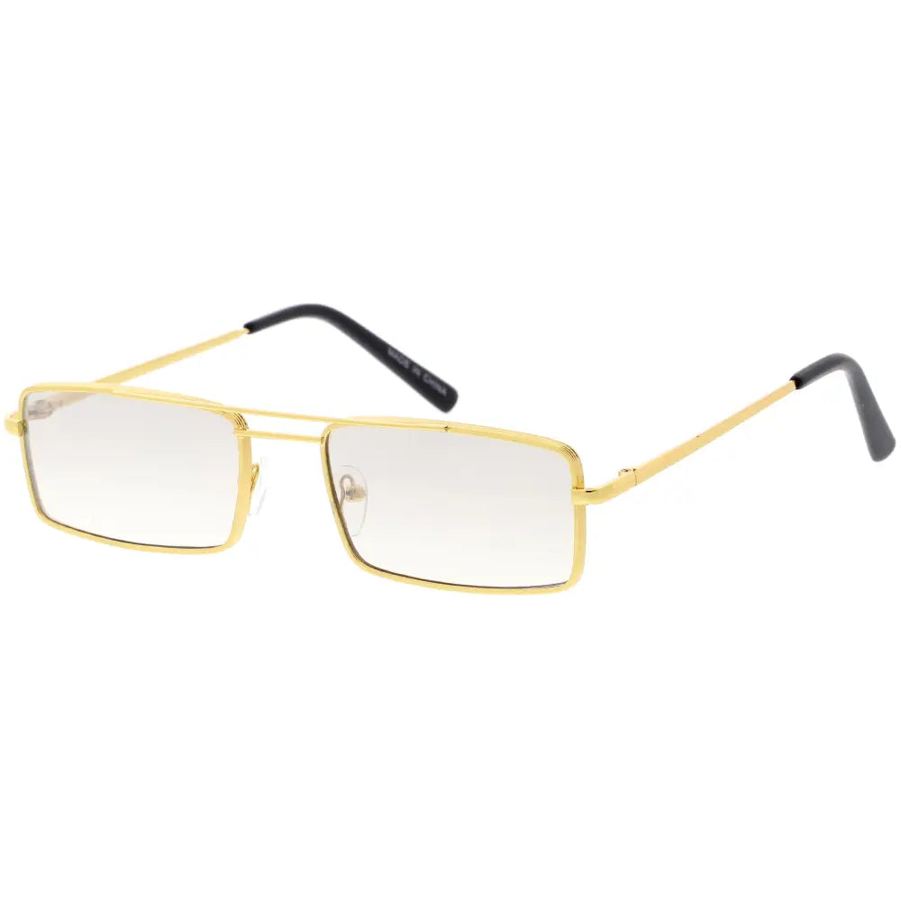 Slim Rectangle Gold Frame Sunglasses