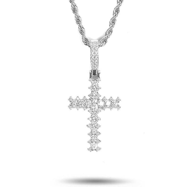 FLOODED DIAMOND CROSS NECKLACE IN GOLD-The Gold Gods