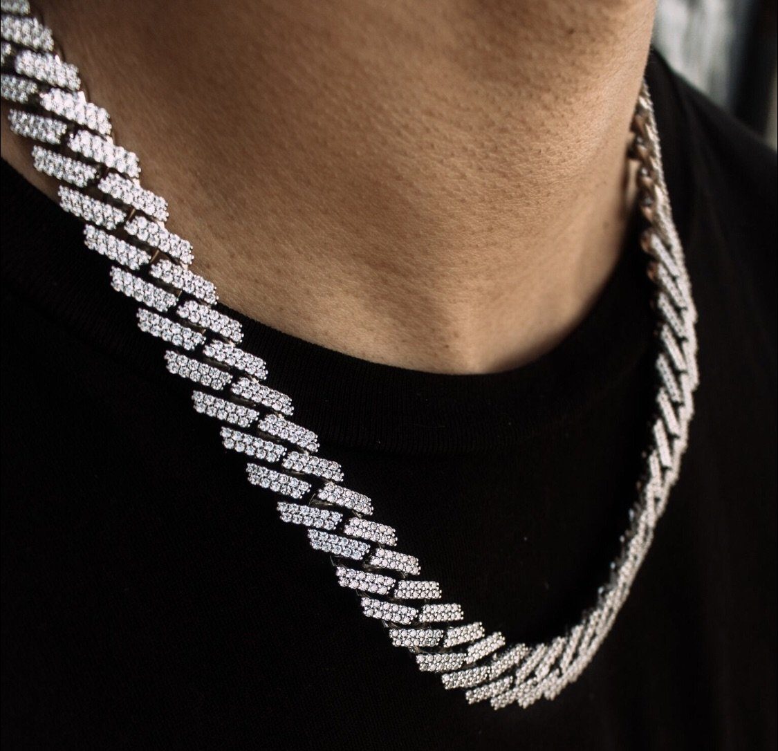 15MM STRAIGHT EDGE DIAMOND CUBAN LINK CHAIN-The Gold Gods