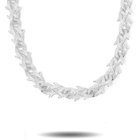 DIAMOND CROWN OF THORNS CHAIN IN WHITE GOLD-The Gold Gods