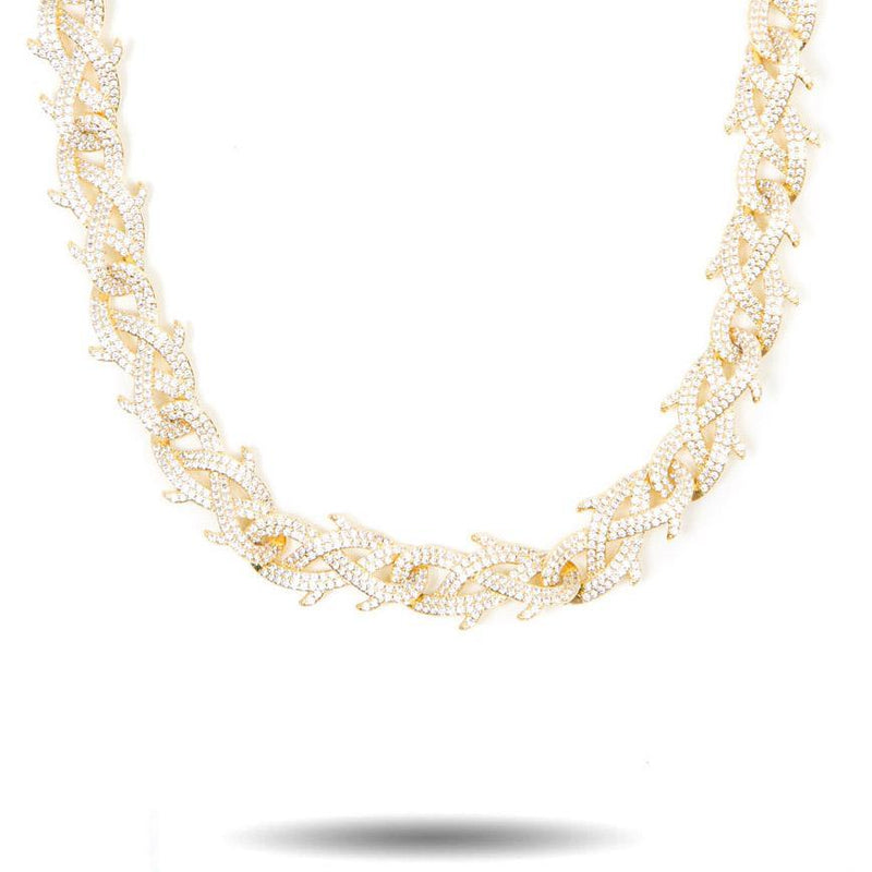 DIAMOND CROWN OF THORNS CHAIN IN GOLD-The Gold Gods