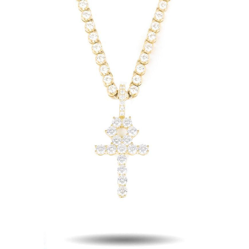 DIAMOND ANKH WITH TENNIS CHAIN-The Gold Gods