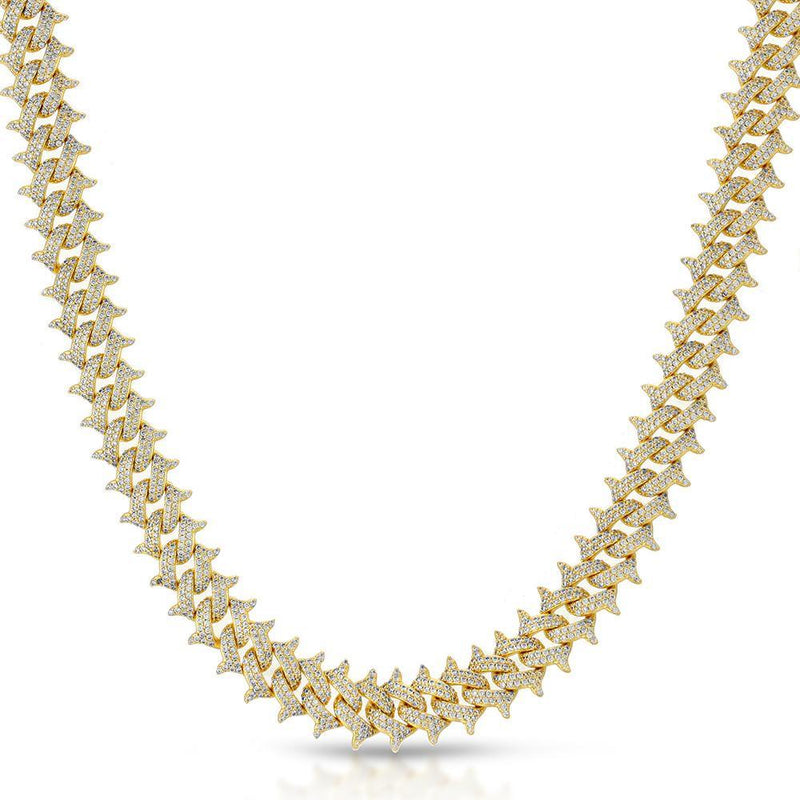 DIAMOND SPIKED CUBAN CHAIN-The Gold Gods