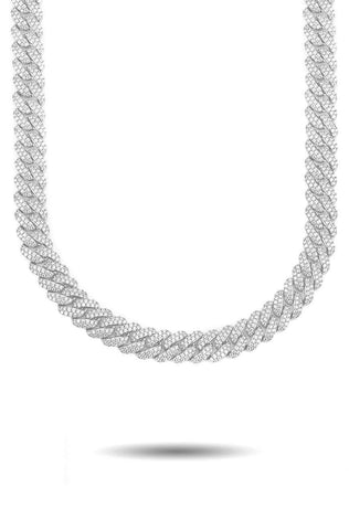 WHITE GOLD 12MM FLOODED DIAMOND CUBAN LINK CHAIN -The Gold Gods