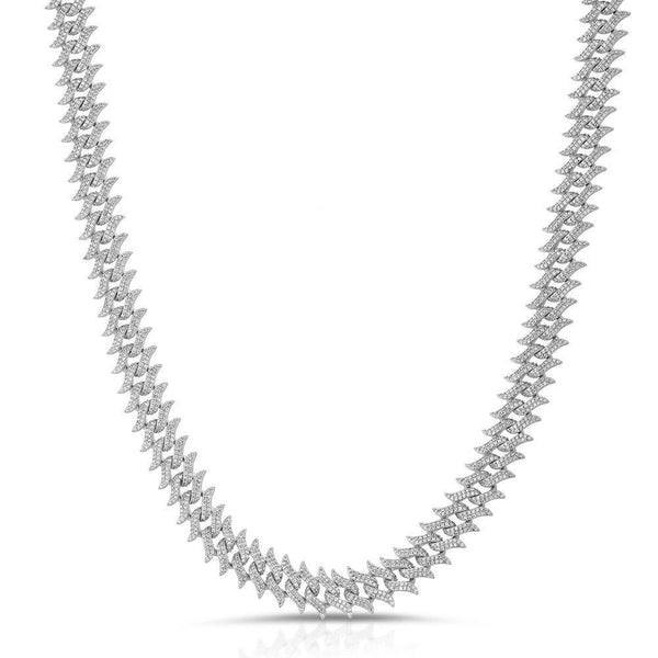 DIAMOND SPIKED LAUREL CUBAN CHAIN-The Gold Gods