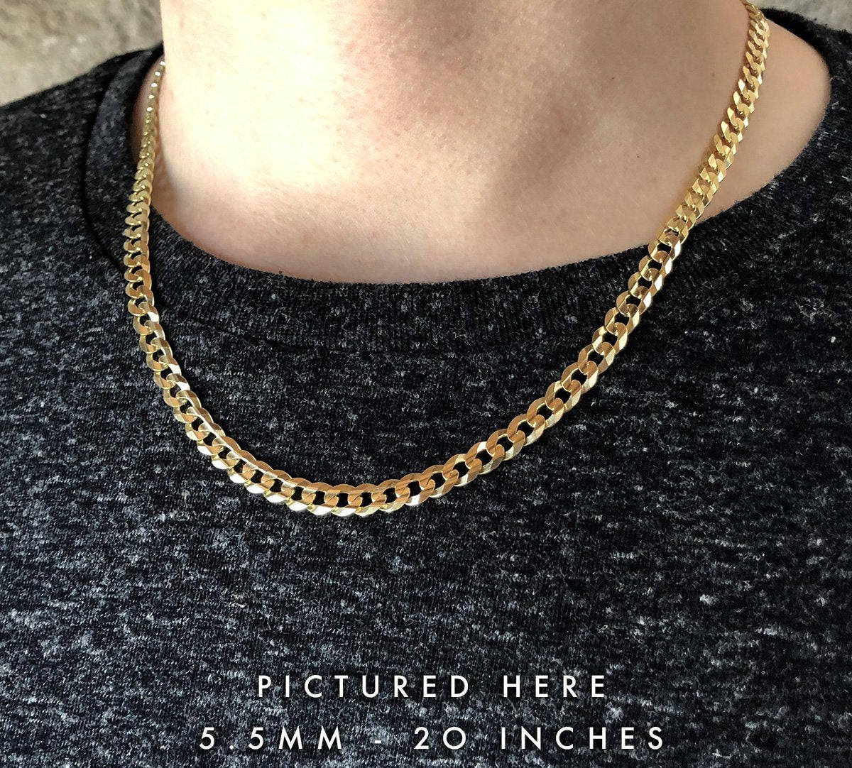 SOLID GOLD CURB CUBAN CHAIN-The Gold Gods