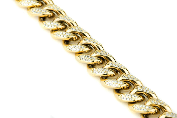 10MM Diamond Cuban Link Chain Yellow Gold - The Gold Gods