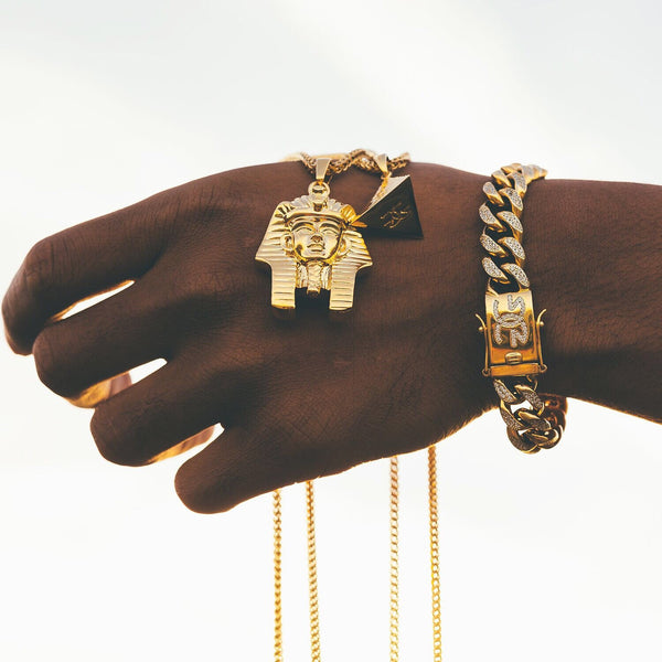 Pharaoh Head Necklace - The Gold Gods