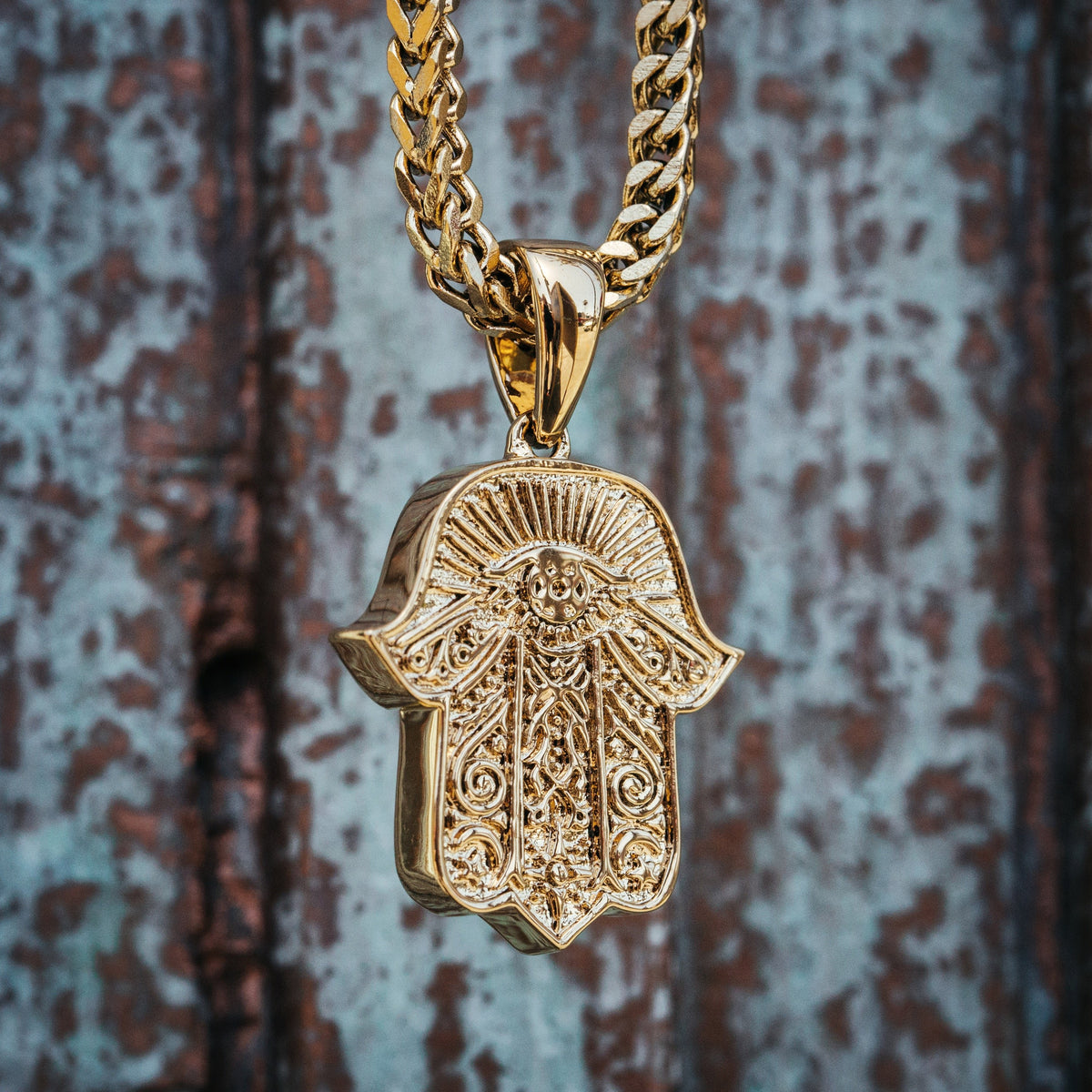Hamsa Hand Piece Necklace - The Gold Gods