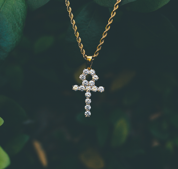 Micro Diamond Ankh Necklace - The Gold Gods