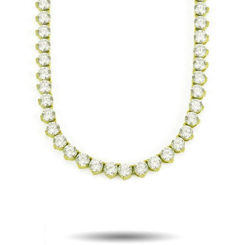 6MM Diamond 3-Pronged Tennis Chain in Gold - The Gold Gods