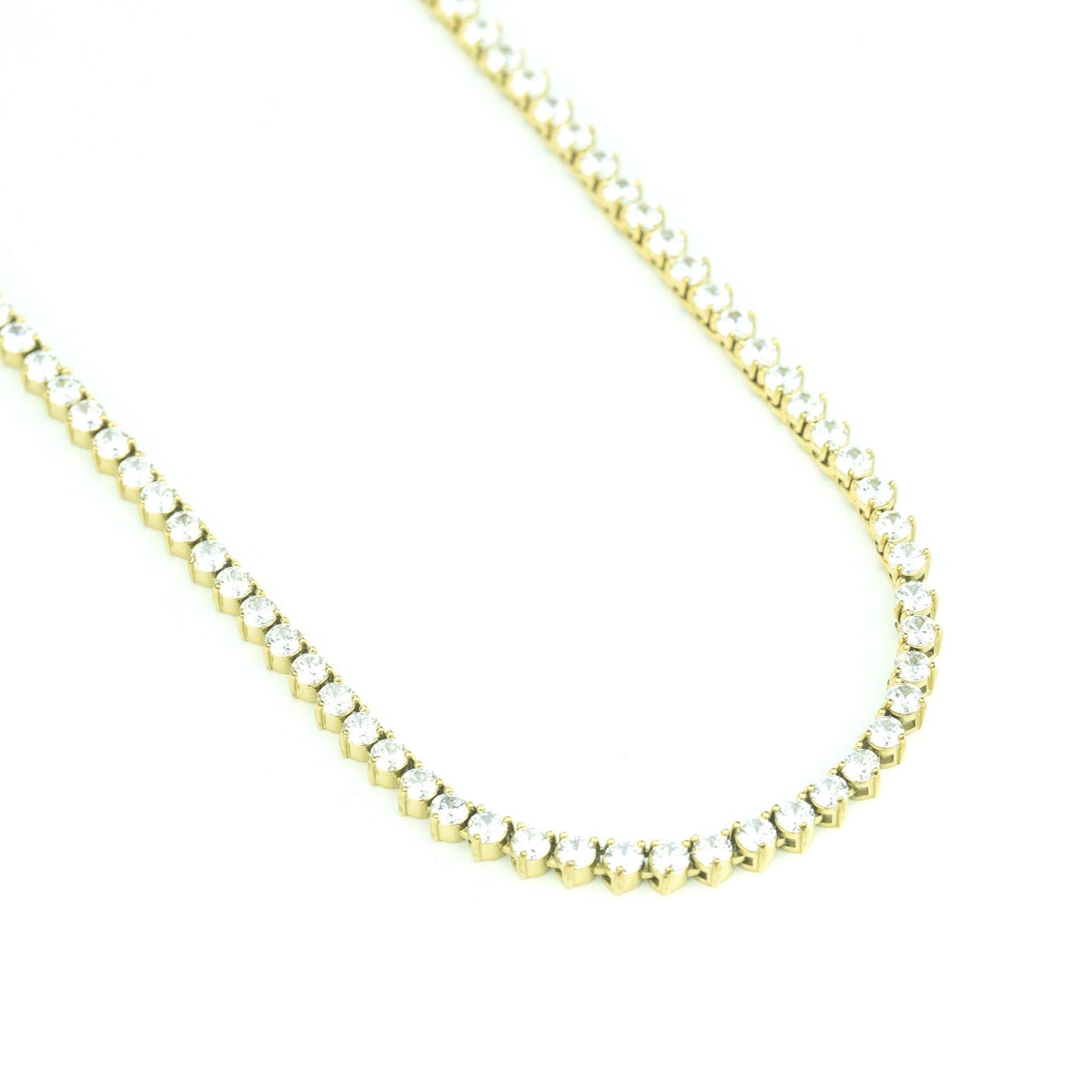 6MM Diamond 3-Pronged Tennis Chain in Gold - The Gold Gods