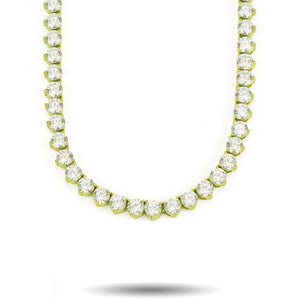 6MM Diamond 3-Pronged Tennis Chain in Gold - The Gold Gods