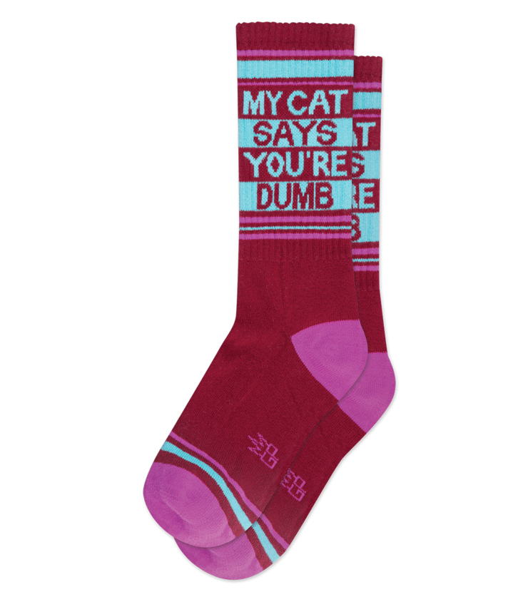 My Cat Says You're Dumb gym socks by Gumball Poodle