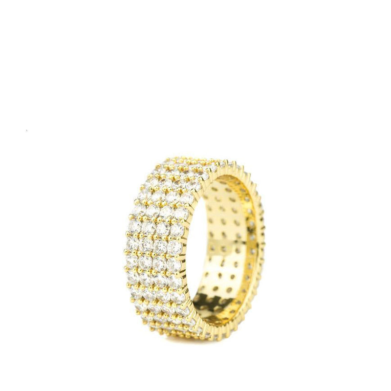 Diamond 4-Row Stacked Eternity Ring -The Gold Gods
