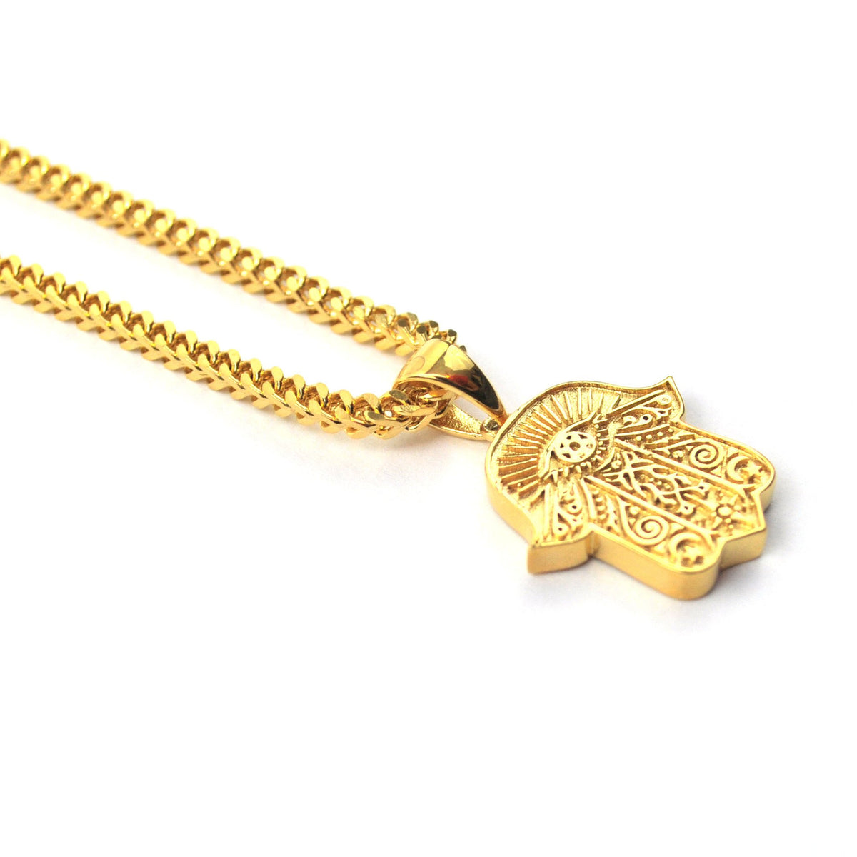 Hamsa Hand Piece Necklace - The Gold Gods