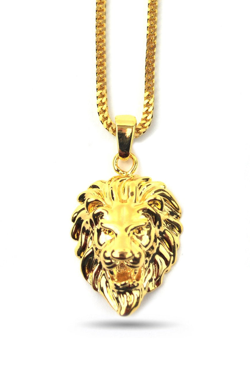Lion Head Necklace - The Gold Gods