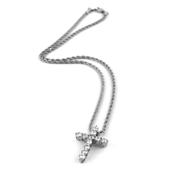 Micro Diamond Cross Necklace - The Gold Gods